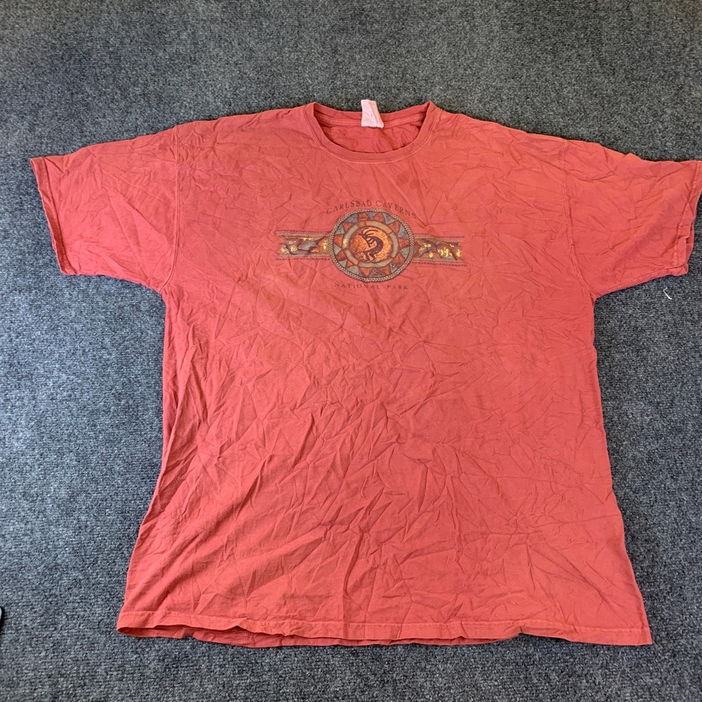 ComfortWash T-Shirt Mens 2XL Terracotta Excellent Carlsbad Caverns Kokopelli Tee